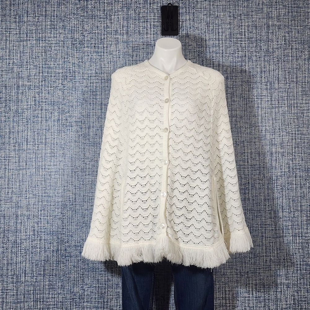Sears Cream Fringed Women's Cardigan